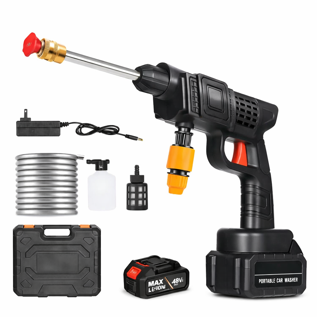 🚿 Hidrolavadora Inalámbrica 48V ⚡ – 464 PSI | Lava tu Carro en Minutos 🧼 | ahorrar dinero 💰