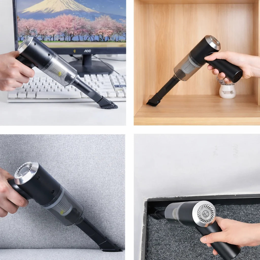 TurboClean 360°: La Mini Aspiradora Inalámbrica 4 en 1 que Elimina la Suciedad en Segundos! 🌪️🚗✨