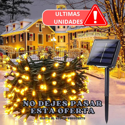 Luces Navideñas Solares 5m ☀️🎄 Iluminá sin enchufes, ahorrá energía y decorá con estilo ⭐