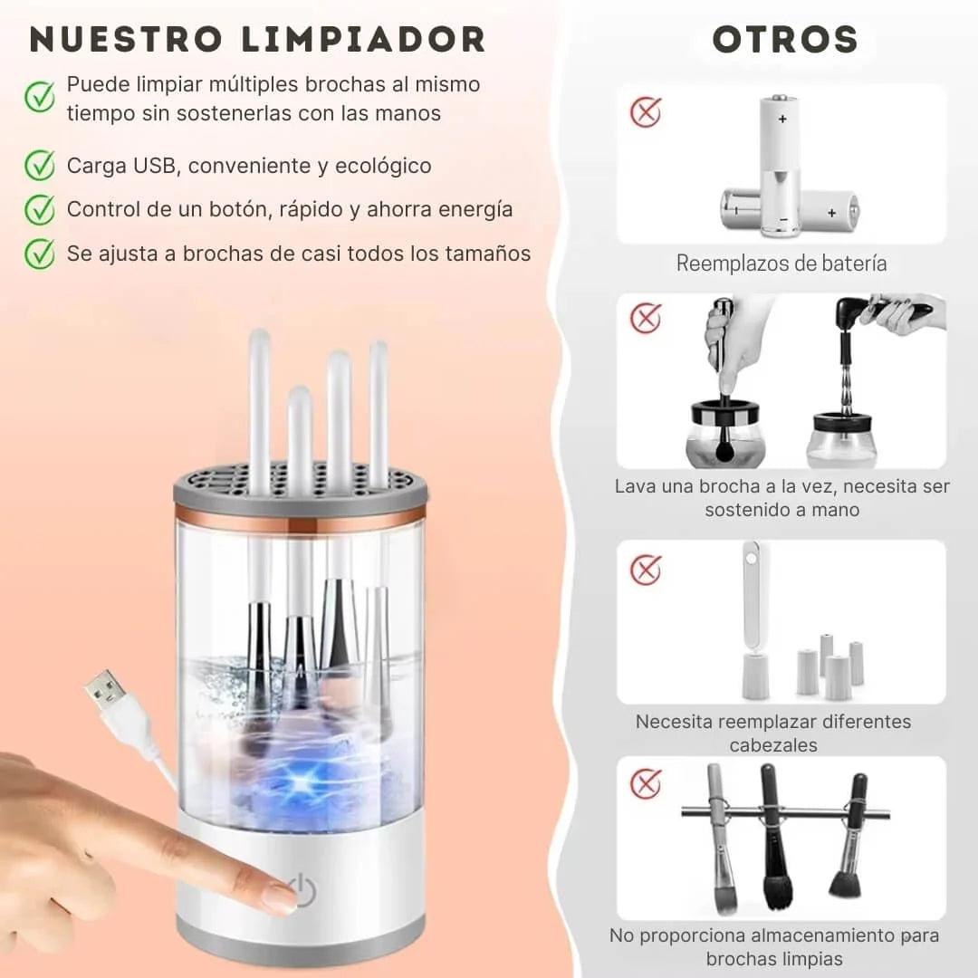 PureBrush™ - Limpiador Eléctrico de Brochas