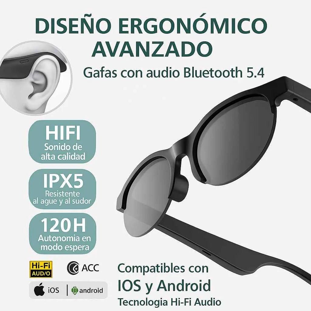 SmartVoice™ Gafas de Sol Bluetooth 😎🎧 | Música + Llamadas Manos Libres