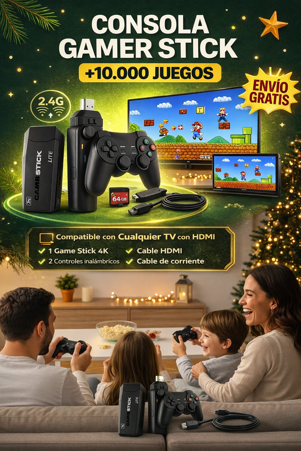 🎮 Game Stick 4K – Revive los Clásicos con Más de 10.000 Juegos