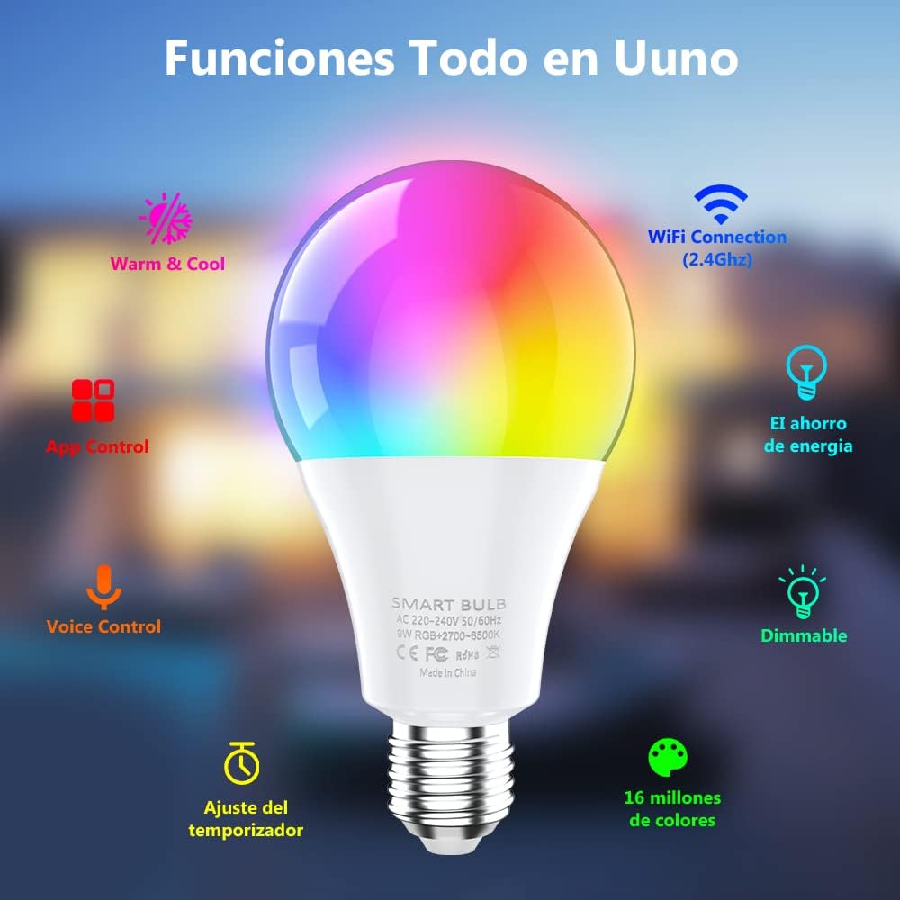 💡✨ SMART LED FOCO (Bombilla Inteligente WiFi RGB) 🌈📱