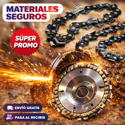 🪵 DISCO PROFESIONAL CON CADENA – Dominio Total del Corte en Madera