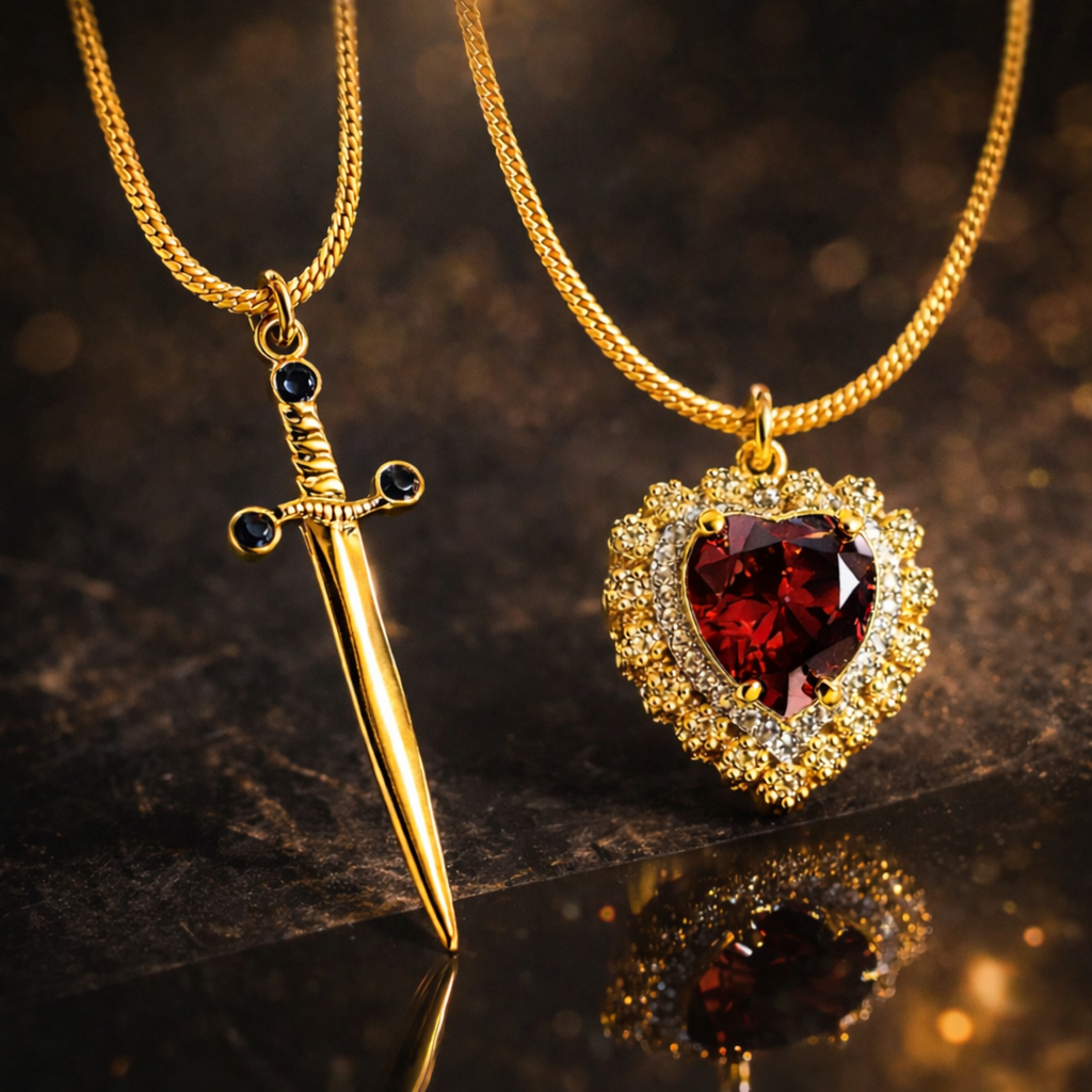 Collar Espada Corazón Pareja™ ❤️⚔️ — Amor que protege, unión que no se rompe
