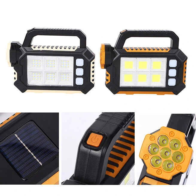 ⚡ Linterna Solar LED Súper Brillante 🔦 | Suministro Solar de Energía ☀️🔋 | Power Bank para Celular 📱 | Emergencias 🛡️