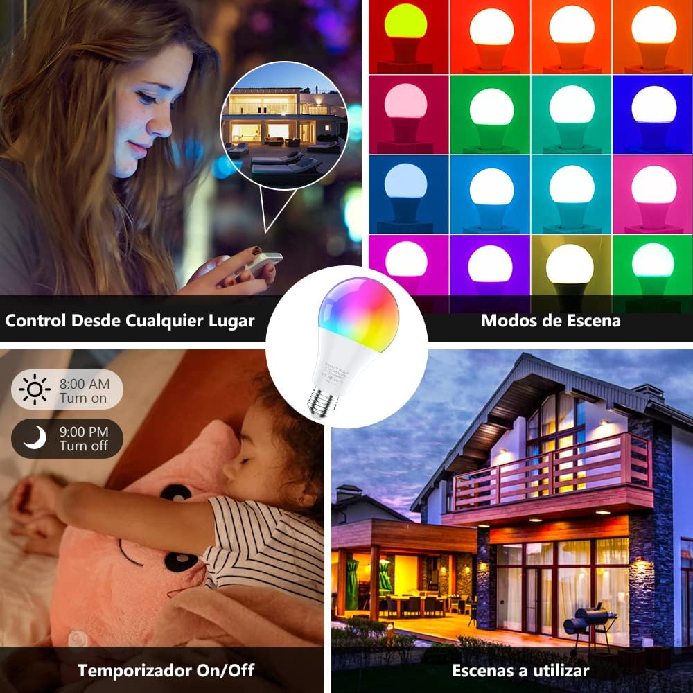 💡✨ SMART LED FOCO (Bombilla Inteligente WiFi RGB) 🌈📱