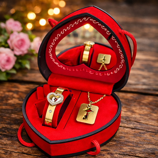 Dúo Romántico para Parejas™ Edición Dorada 💛 - La Llave de Mi Corazón 💘 | Caja de lujo corazón GRATIS ❤️🎁