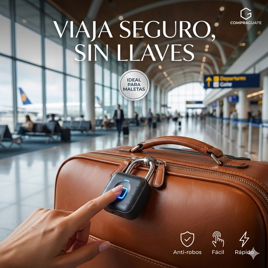 Candado con Huella Inteligente 🔒✨ | Seguridad Premium sin Llaves | Apertura en 1 Toque 👆