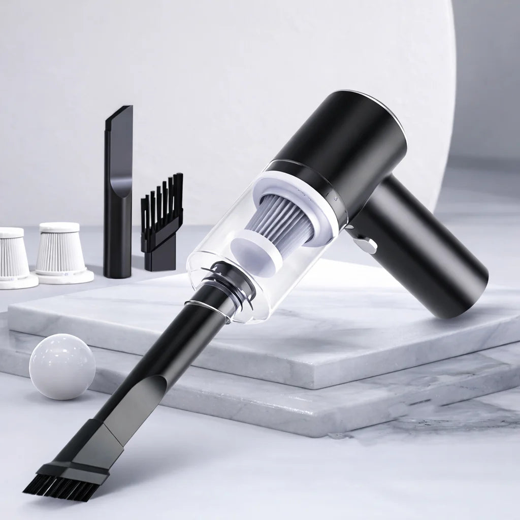 TurboClean 360°: La Mini Aspiradora Inalámbrica 4 en 1 que Elimina la Suciedad en Segundos! 🌪️🚗✨